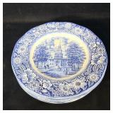 (6) Vintage Staffordshire Liberty Blue Dinner >