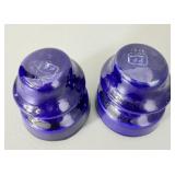 (2) Cobalt Blue Insulators