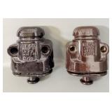 (2) Brown Ceramic REA Insulators