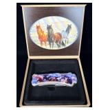 Wild Horse Pocket Knife in Wooden Box