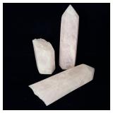 Pink quartz crystals