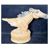 Running horse head sculpture 13 inches tall