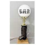 Vintage cowboy boot bar globe lamp