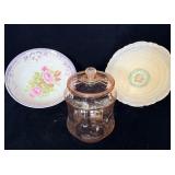 Vintage Pink Depression Cookie Jar 9.5', Porcelain
