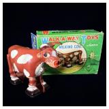 Marx 'Milking Cow' Walk-A-Way toy in its original