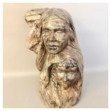 Signed  First Americans Statue Man & Woman >