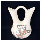 Handpainted Acoma Pueblo Pottery Wedding Vase >