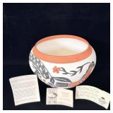 Handpainted Acoma Pueblo Pottery Bowl >
