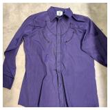 Vintage Corral West Ranch Wear Purple Pearl Snap >