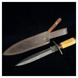 13.5? Damascus steel fixed blade dual edge knife
