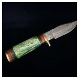 10? Damascus steel hunting knife