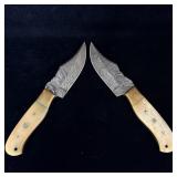 (2) 8.5? Damascus steel hunting knives