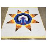 Huge hand stitched Native American Indian chief