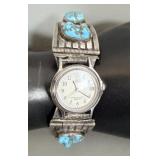 Handmade Solid Sterling Silver & Turquoise Cuff>