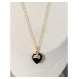 10K Black Hills Trim Heart Necklace 16'