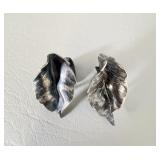 Sterling Silver Leaf Screwback Earrings