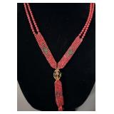 Handmade Native American Beaded Necklace 12'