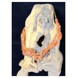 Sterling Silver 3 Strand Coral Turquoise & Heishi>