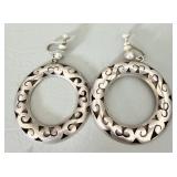 Vintage Sterling Silver Open Filigree Earrings