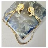 Vintage Goldtone Cowboy Boot Sweater Guard