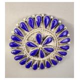 Large Sterling Silver & Lapis Lazuli Pendant