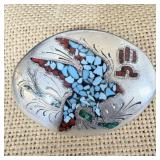 Vintage Nickel Silver Turquoise, Coral &>