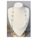 Sterling Silver Turquoise Neck Wrap 46'