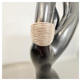 Sterling Silver Textured Modernist Ring sz 7
