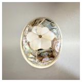 Sterling Silver Mother of Pearl Abalone Floral >