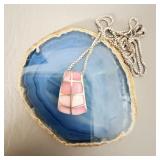 Sterling Silver Mother of Pearl Necklace 20' .925>