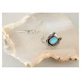 Sterling Silver Turquoise Horseshoe Tie Tack