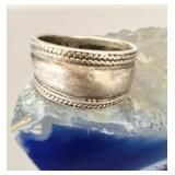 Sterling Silver Textured Band NF Ring sz 9.5