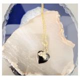 10K Black Hills Trim Heart Necklace 16'