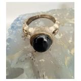 Sterling Silver Onyx Womens Ring sz 7