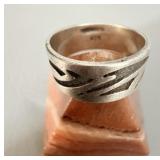 Sterling Silver Mens Tribal Ring sz 9