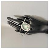 Silvertone Oval Abalone Bracelet