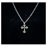 Sterling Silver Cross Necklace 18' .925 Chain