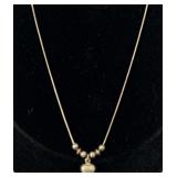 Silpada Sterling Silver Bead Heart Necklace 15' >