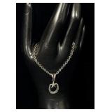 Sterling Silver Lucky Horseshoe Necklace 19' .925>