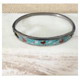 Sterling Silver Turquoise, Coral & Mother of Pearl