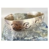 Sterling Silver Navajo Etched Cuff Bracelet