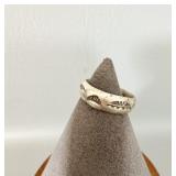 Sterling Silver Etched Navajo Ring sz 9