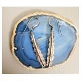 Sterling Silver Feather Dangle Earrings