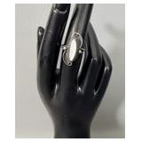 Sterling Silver Navajo Mother of Pearl Ring sz5.5>