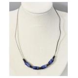 Liquid Sterling Silver Lapis Necklace 15'