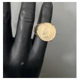 Sterling Silver 1907 Indian Head Gold Plated Coin>