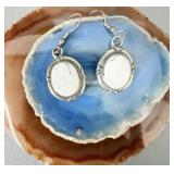 Sterling Silver White Buffalo Turquoise Earrings