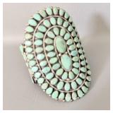 Large Sterling SIlver Navajo LMB Turquoise Cuff >