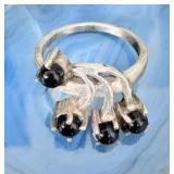 Sterling Silver Black Onyx Ring sz 7