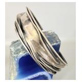 Large Sterling Silver Mens Brutalist Cuff Bracelet